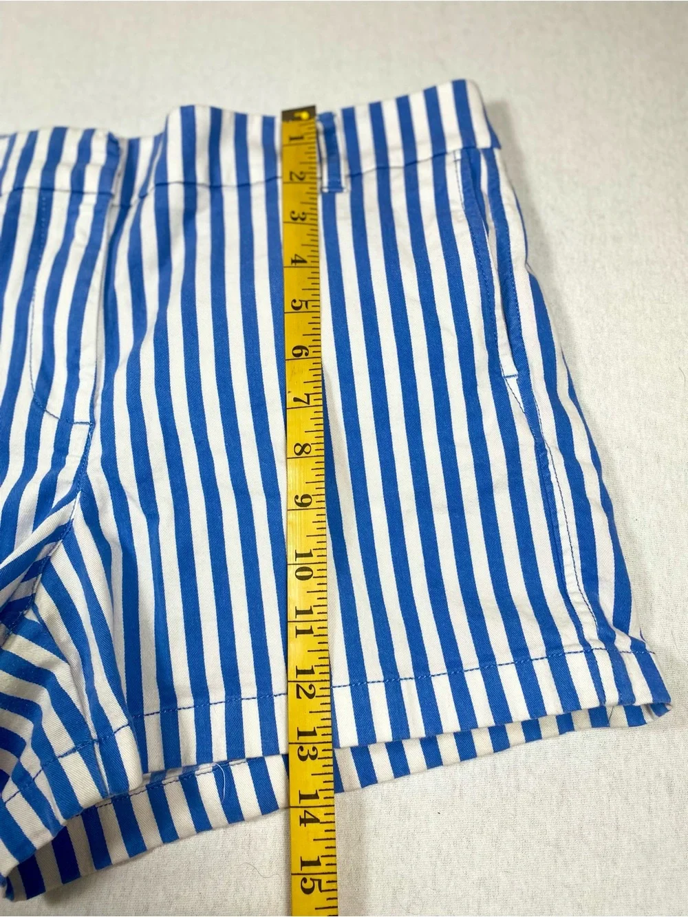 J.Crew Re-Imagined Blue White Striped Shorts Size 12